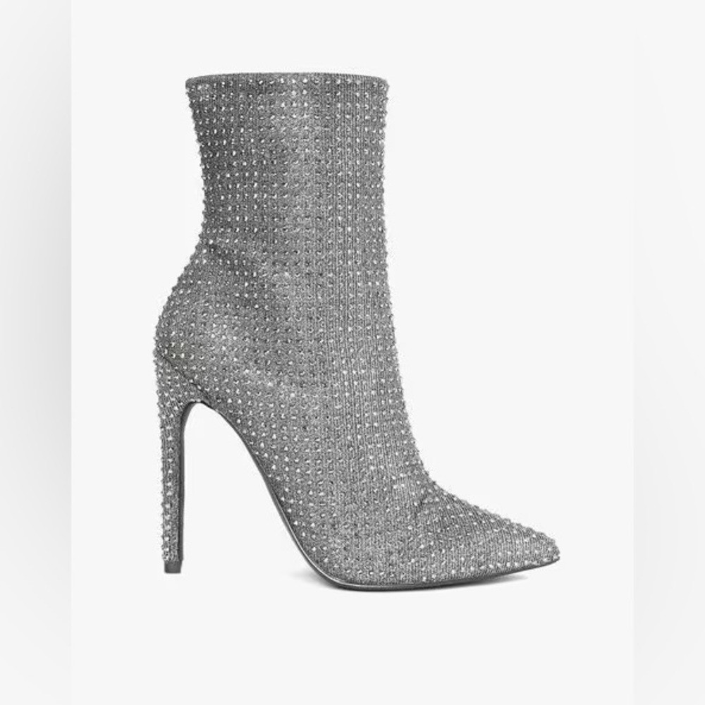 Wifey Embellished Booties with Stiletto Heels